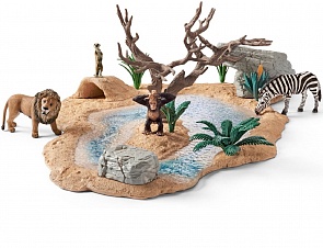 Игровой набор с фигурками животных – Водопой (Schleich, 42258k)